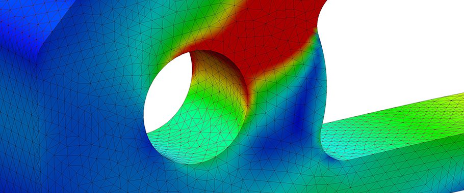 Detail of a finite element stress analysis - 3d illustration